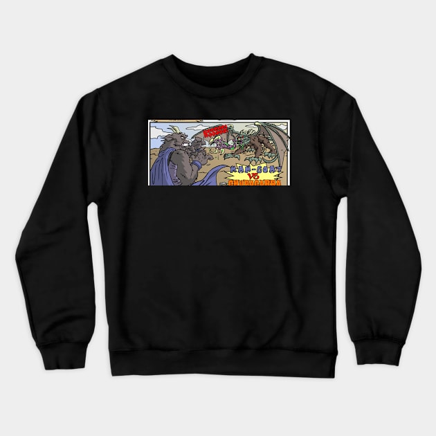 Man-Goat vs. chupacabra! Crewneck Sweatshirt by DrewEdwards